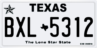 TX license plate BXL5312