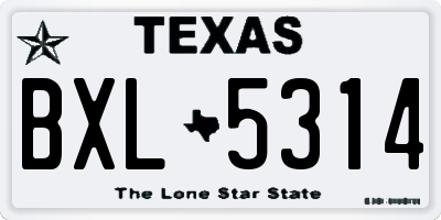 TX license plate BXL5314