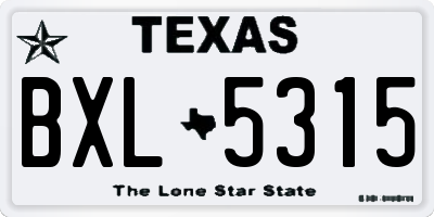 TX license plate BXL5315