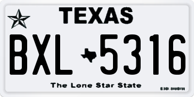 TX license plate BXL5316
