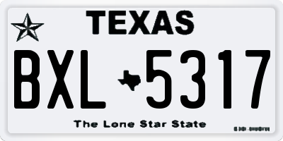 TX license plate BXL5317
