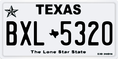 TX license plate BXL5320