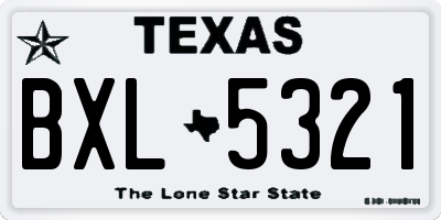TX license plate BXL5321