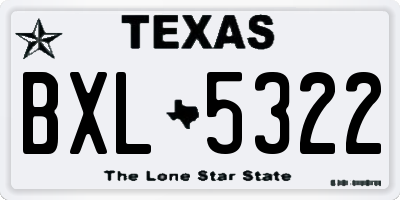 TX license plate BXL5322