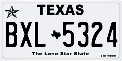 TX license plate BXL5324