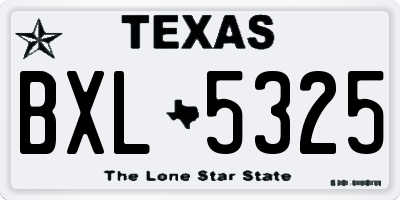 TX license plate BXL5325