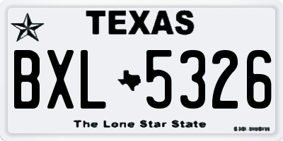 TX license plate BXL5326