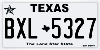TX license plate BXL5327