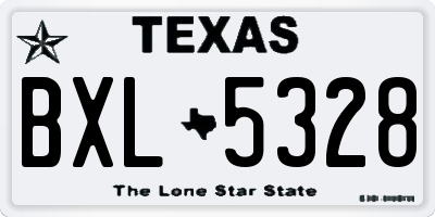 TX license plate BXL5328