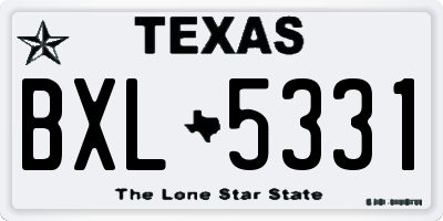 TX license plate BXL5331