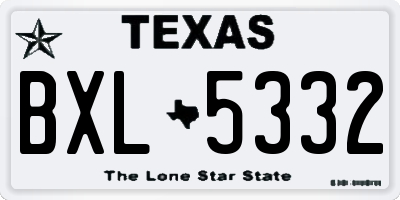 TX license plate BXL5332