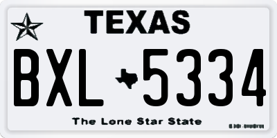 TX license plate BXL5334