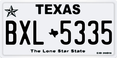 TX license plate BXL5335