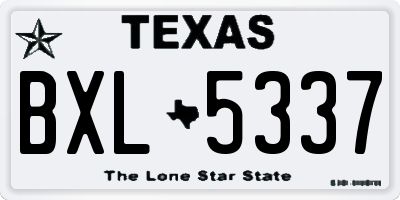 TX license plate BXL5337