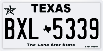 TX license plate BXL5339
