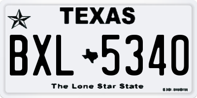 TX license plate BXL5340