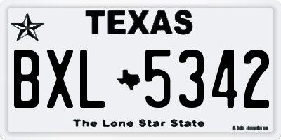 TX license plate BXL5342