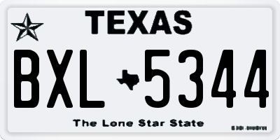 TX license plate BXL5344