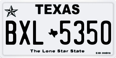 TX license plate BXL5350