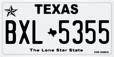 TX license plate BXL5355