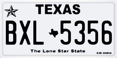 TX license plate BXL5356
