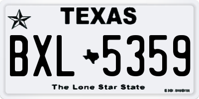 TX license plate BXL5359