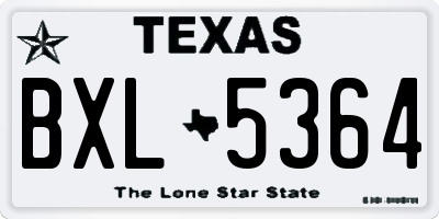 TX license plate BXL5364