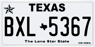 TX license plate BXL5367