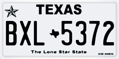 TX license plate BXL5372