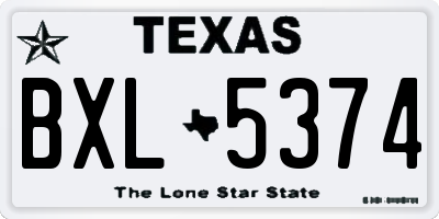 TX license plate BXL5374