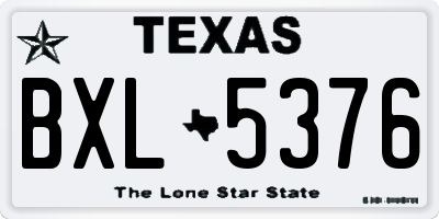 TX license plate BXL5376