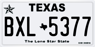TX license plate BXL5377