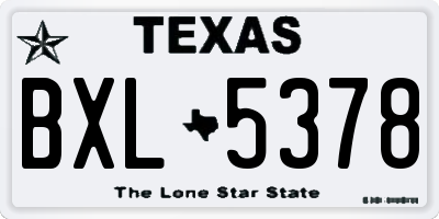 TX license plate BXL5378
