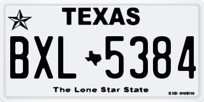 TX license plate BXL5384