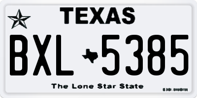 TX license plate BXL5385
