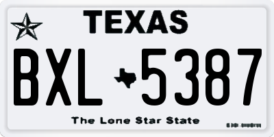 TX license plate BXL5387