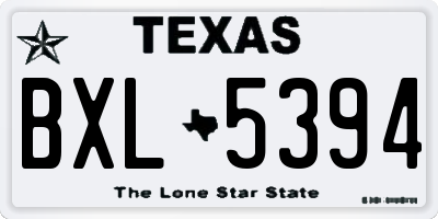 TX license plate BXL5394
