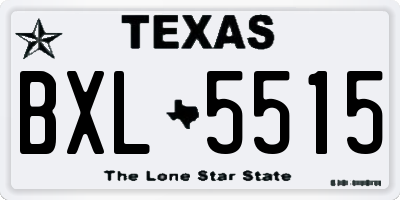 TX license plate BXL5515