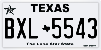TX license plate BXL5543
