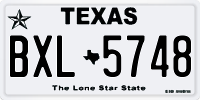 TX license plate BXL5748