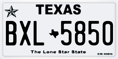 TX license plate BXL5850