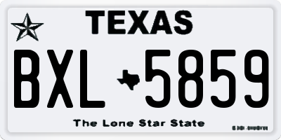 TX license plate BXL5859