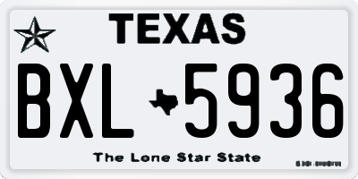 TX license plate BXL5936