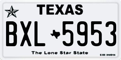 TX license plate BXL5953
