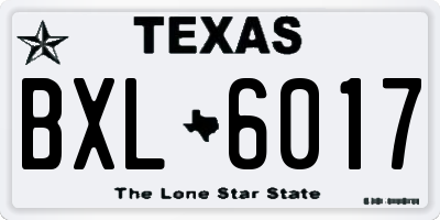 TX license plate BXL6017