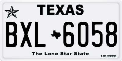 TX license plate BXL6058