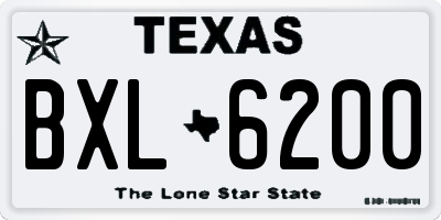 TX license plate BXL6200