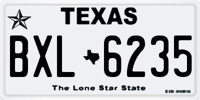 TX license plate BXL6235