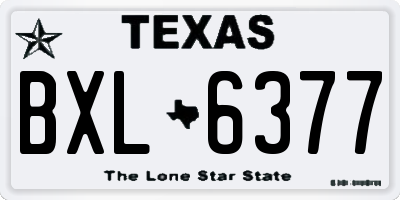 TX license plate BXL6377