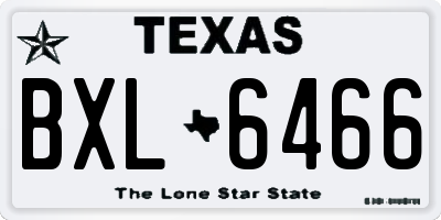 TX license plate BXL6466